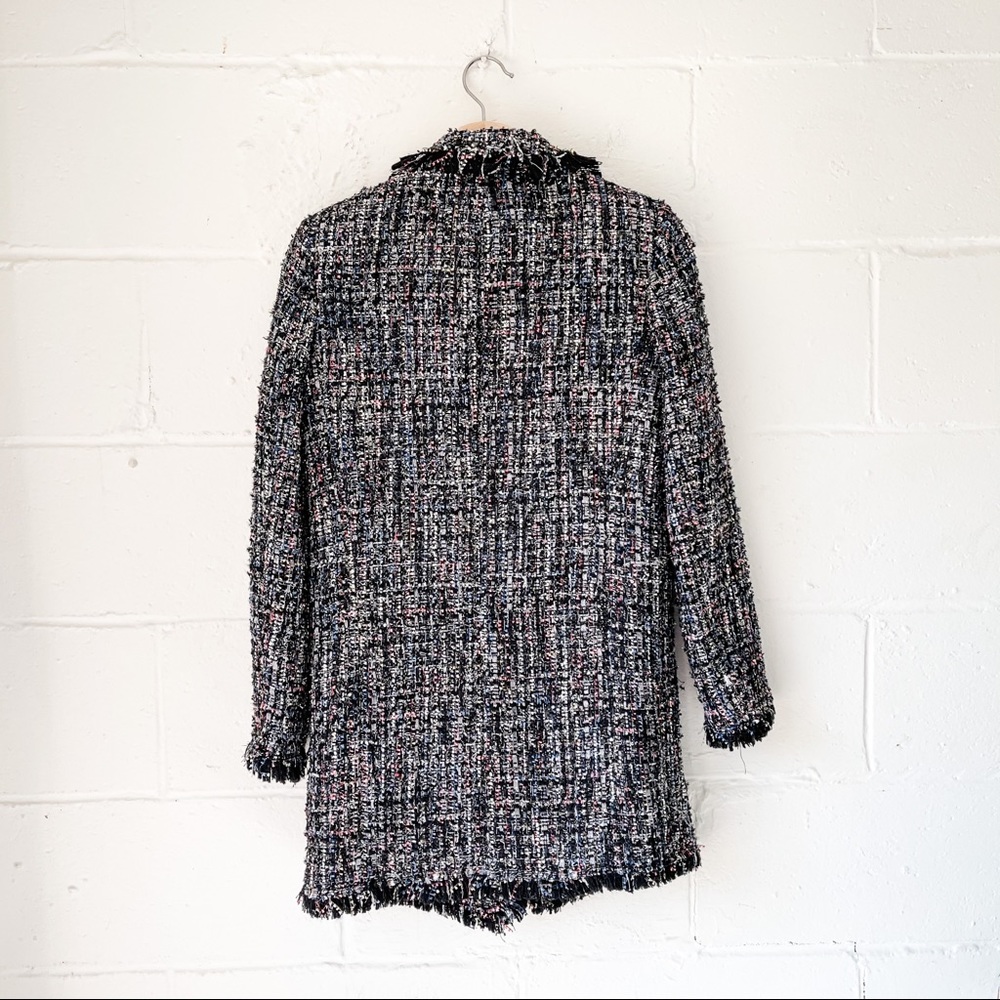 Zara Metallic Tweed Boucle Jacket Pearl Buttons - Picture 9 of 11